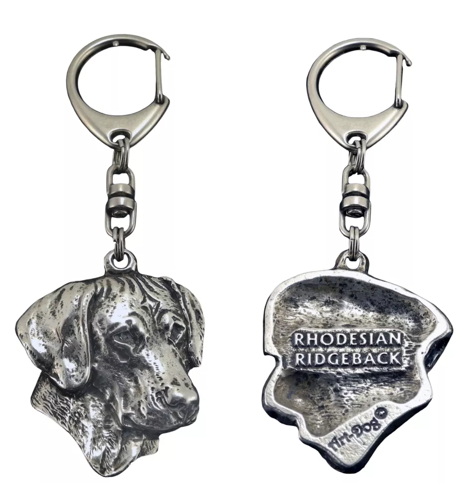 Rhodesian Ridgeback, African Lionhound, African Lion Dog - Silver-plated key ring with a dog in a gift box, handbag decoration, backpack pendant by Art-Dog brand
