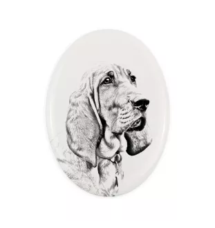 Redbone Coonhound - commemorative plaque with a photo of a dog, tombstone with a print, personalized oval plaque from the Art-Dog brand