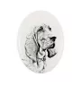 Redbone Coonhound - commemorative plaque with a photo of a dog, tombstone with a print, personalized oval plaque from the Art-Dog brand
