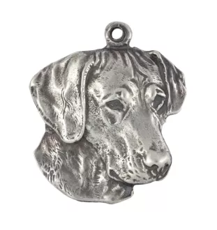 Chien de Rhodésie à crête dorsale, Rhodesian ridgeback - collier avec un chien, pendentif en plaqué argent pour les fans de chiens, bijoux uniques de la marque Art-Dog