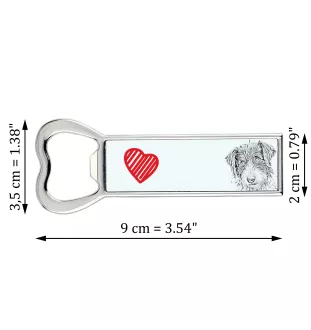 Romanian Mioritic Shepherd Dog, Ciobănesc Românesc Mioritic - bottle opener with a dog, personalized fridge opener, unique gift for a man by Art-Dog brand