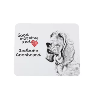 Redbone Coonhound - Mauspad mit Druck, personalisiertes Mauspad mit Hund, einzigartiges Gadget für Büroangestellte von Art-Dog.