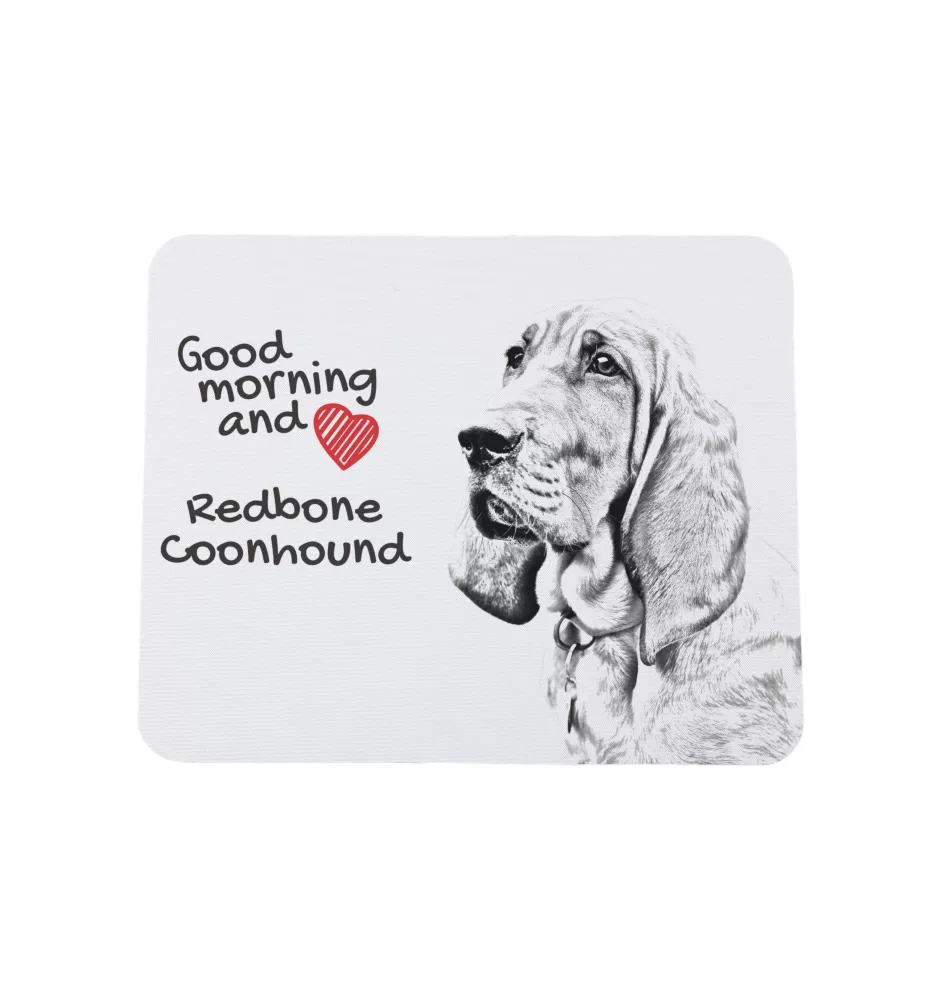 Redbone Coonhound - Mauspad mit Druck, personalisiertes Mauspad mit Hund, einzigartiges Gadget für Büroangestellte von Art-Dog.