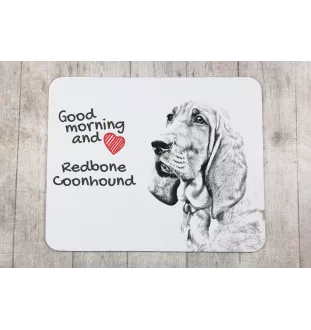 Redbone Coonhound - tapis de souris personnalisé avec impression, tapis de souris personnalisé avec chien, accessoire unique pour employé de bureau de la marque Art-Dog