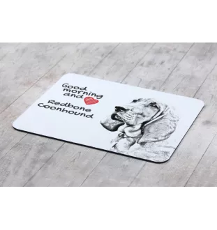 Redbone Coonhound - Mauspad mit Druck, personalisiertes Mauspad mit Hund, einzigartiges Gadget für Büroangestellte von Art-Dog.