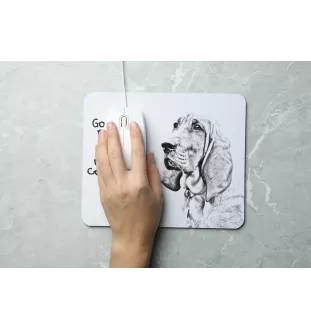 Redbone Coonhound - mouse pad with print, personalized dog-themed mouse pad, unique gadget for an office worker by Art-Dog brand