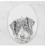 Romanian Mioritic Shepherd Dog, Ciobănesc Românesc Mioritic - commemorative plaque with a photo of a dog, tombstone with a print, personalized oval plaque from the Art-Dog brand