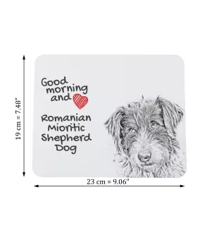 Romanian Mioritic Shepherd Dog, Ciobănesc Românesc Mioritic - mouse pad with print, personalized dog-themed mouse pad, unique gadget for an office worker by Art-Dog brand