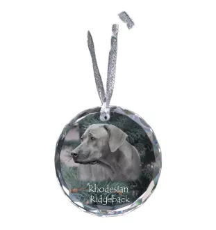 Chien de Rhodésie à crête dorsale, Rhodesian ridgeback - boule de Noël en cristal avec une photo, photo de chien dans le cristal, décoration personnalisée pour sapin de Noël de la marque Art-Dog