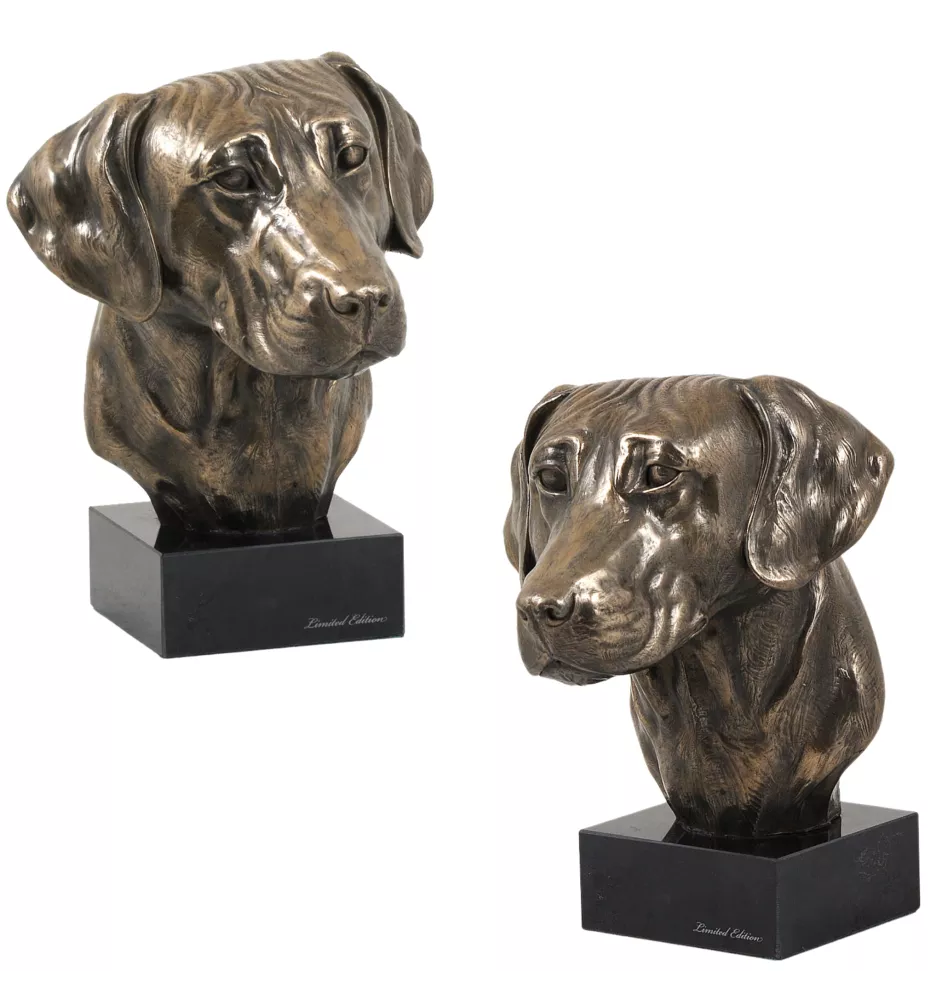 Rhodesian Ridgeback, African Lionhound, African Lion Dog - Dog statue, bust on stone base, sculpture, trophy for dog show by Art-Dog brand