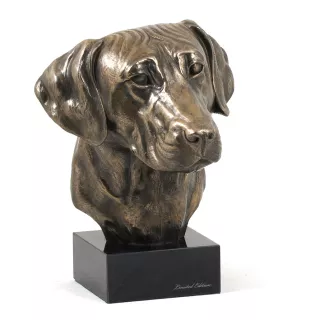 Rhodesian Ridgeback, African Lionhound, African Lion Dog - Dog statue, bust on stone base, sculpture, trophy for dog show by Art-Dog brand