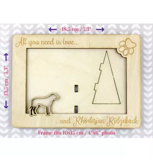 Chien de Rhodésie à crête dorsale, Rhodesian ridgeback - Cadre photo, cadre en bois gravé, un joli gadget pour l'amoureux des chiens par Art-Dog