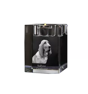 Redbone Coonhound świecznik kryształowy z psem Art-Dog