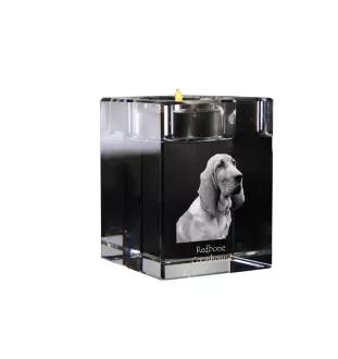 Redbone Coonhound świecznik kryształowy z psem Art-Dog