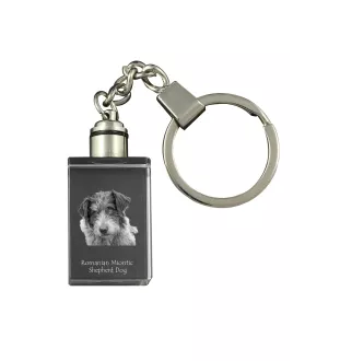 Chien de berger roumain de Mioritza - Porte-clés en cristal avec photo de chien, porte-clés lumineux, cadeau unique de la marque Art-Dog