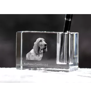 Redbone Coonhound - Stifthalter, Kristallorganizer mit Hundefoto, einzigartige Schreibtischdekoration der Marke Art-Dog