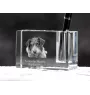 Chien de berger roumain de Mioritza - Porte-stylos, organiseur en cristal avec photo de chien, décoration de bureau unique par la marque Art-Dog