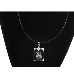 Romanian Mioritic Shepherd Dog, Ciobănesc Românesc Mioritic - Crystal dog pendant, photo necklace, unique jewellery by Art-Dog