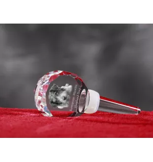 Romanian Mioritic Shepherd Dog, Ciobănesc Românesc Mioritic - Crystal bottle stopper, unique wine stopper with photo, personalised gift for sommelier by Art-Dog brand