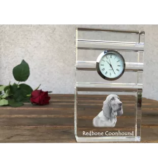 Redbone Coonhound zegar trój-paskowy z psem Art-Dog