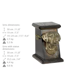 Chien de Rhodésie à crête dorsale, Rhodesian ridgeback - urne pour les cendres d'un chien, une urne élégante avec une statuette, une urne commémorative avec un buste de chien de la marque Art-Dog