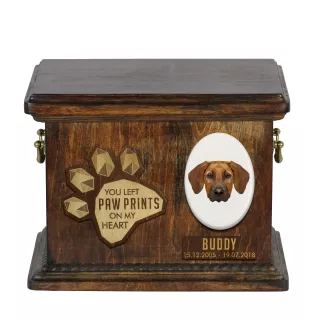 Rhodesian Ridgeback Personalisierte Hundeurne mit Gravur, Erinnerungsbox für Hundeknochen von der Marke Art-Dog