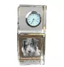Chien de berger roumain de Mioritza - montre en cristal avec photo, photo de chien dans un cristal, horloge de bureau personnalisée de la marque Art-Dog