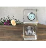 Romanian Mioritic Shepherd Dog, Ciobănesc Românesc Mioritic - crystal clock with a photo, a photo of a dog in crystal, personalized desk clock by Art-Dog brand