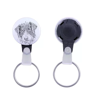 Romanian Mioritic Shepherd Dog, Ciobănesc Românesc Mioritic - keychain with a dog portrait, pendant with the brand's own Art-Dog graphics