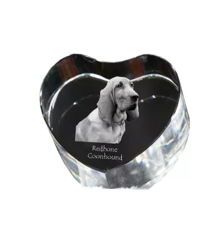 Redbone Coonhound - une photo de chien dans un cristal, un cœur en cristal, un cadre photo exceptionnel de la marque Art-Dog