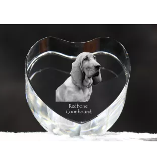 Redbone Coonhound - a photo of a dog in crystal, crystal heart, unique photo frame from the Art-Dog brand