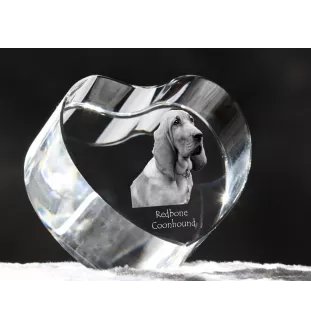 Redbone Coonhound serce kryształowe z psem Art-Dog