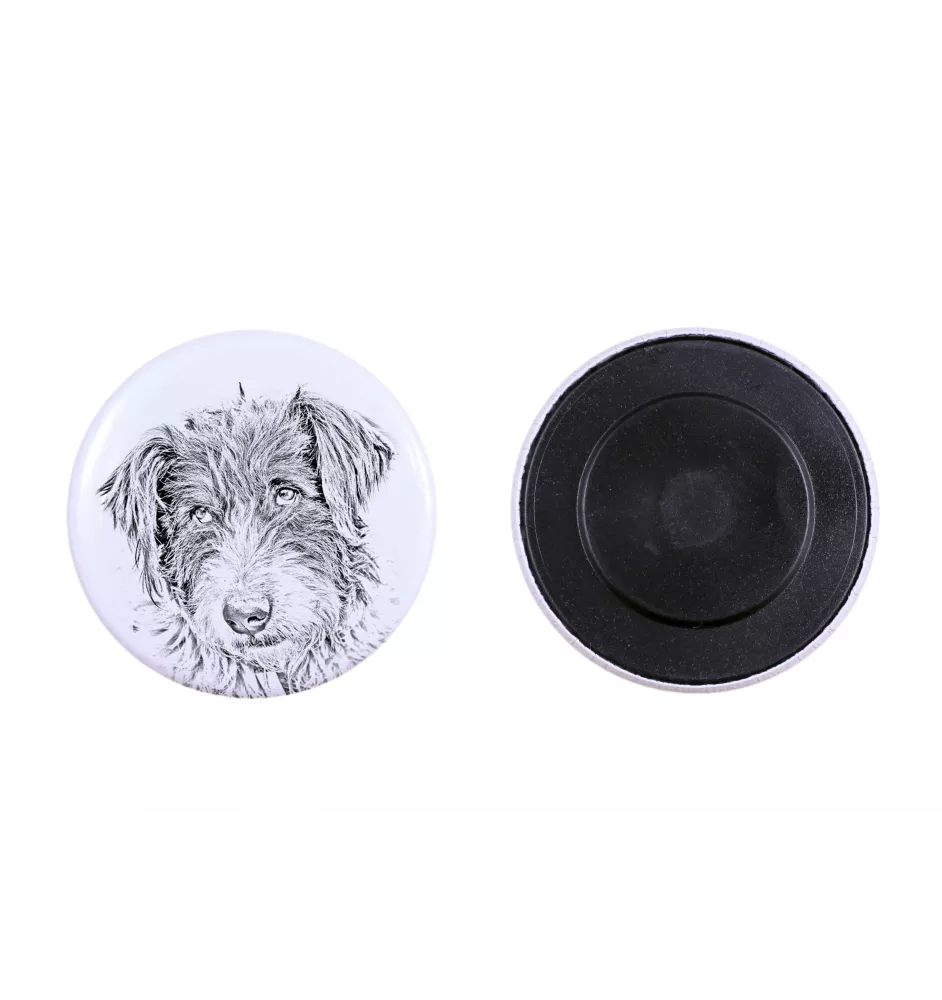 Ciobănesc Românesc Mioritic, Mocano, Barac Magnet mit einem Hundepfotenabdruck, außergewöhnlich leicht, starker Magnet, handgefertigtes Produkt der Marke Art-Dog