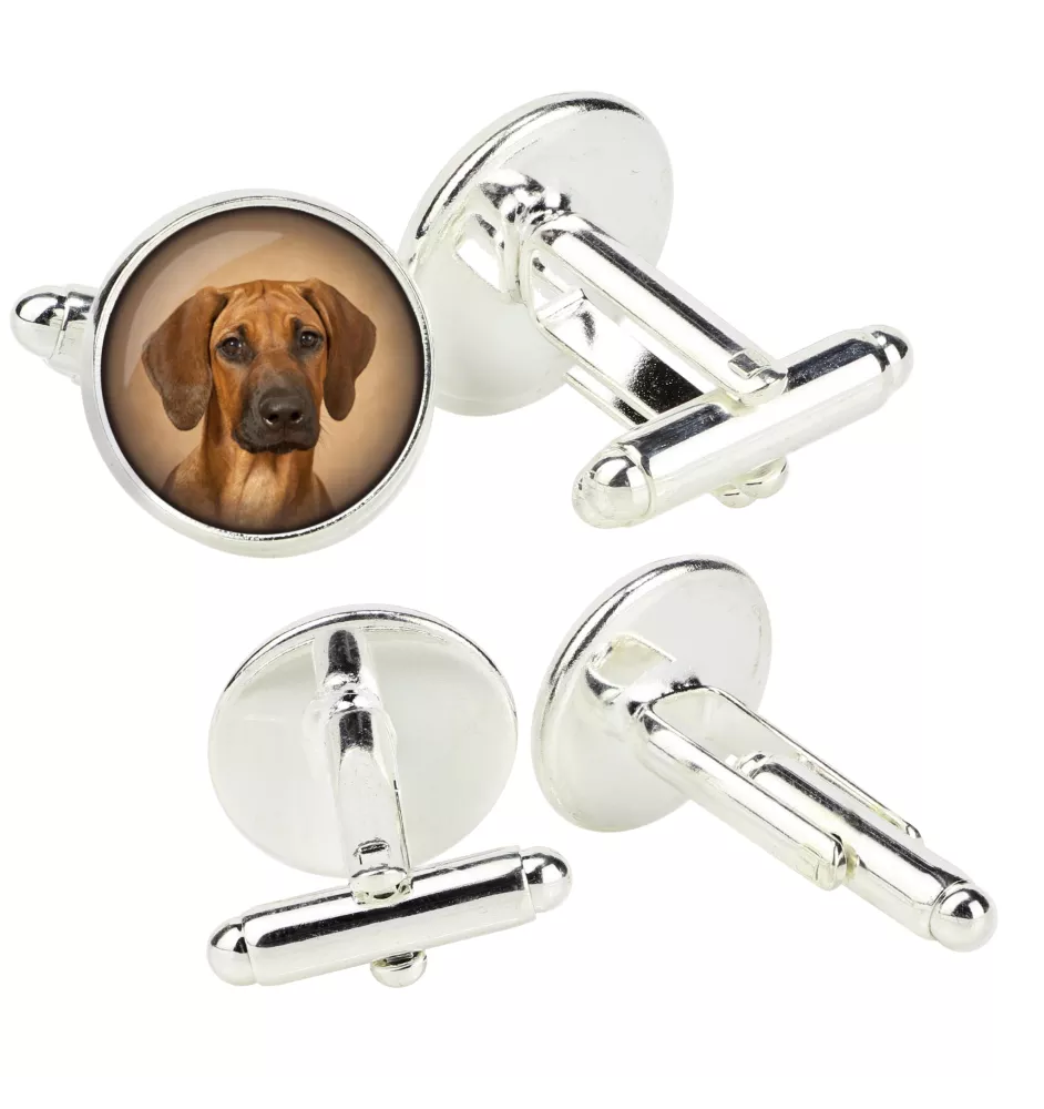 Rhodesian Ridgeback spinka do mankietów w pudełku ze zdjęciem Art-Dog