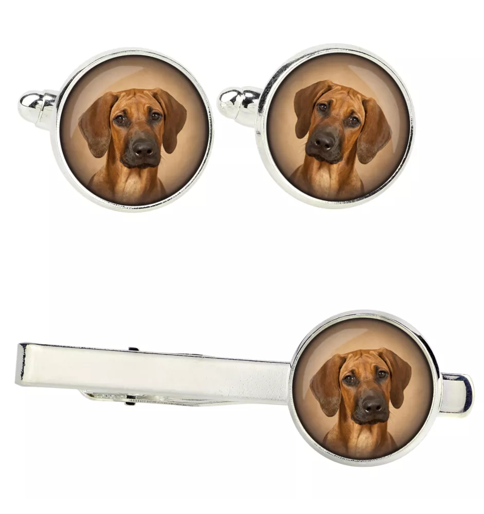 Rhodesian Ridgeback, African Lionhound, African Lion Dog - cufflinks and tie with your photo, a suit decoration, men's jewelry from the Art-Dog brand.