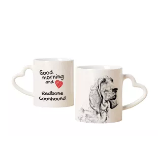 Redbone Coonhound - Tasse mit Hund, entzückende Tasse mit herzförmigem Henkel, universelles Geschenk der Marke Art-Dog