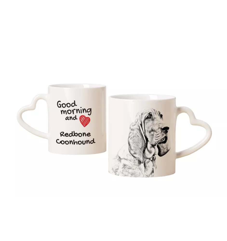 Redbone Coonhound - tasse avec chien, une tasse adorable avec une anse en forme de cœur, un cadeau universel de la marque Art-Dog