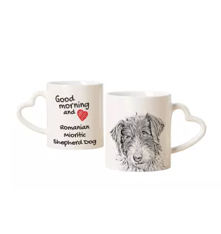 Ciobănesc Românesc Mioritic, Mocano, Barac - Tasse mit Hund, entzückende Tasse mit herzförmigem Henkel, universelles Geschenk der Marke Art-Dog