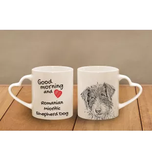 Ciobănesc Românesc Mioritic, Mocano, Barac - Tasse mit Hund, entzückende Tasse mit herzförmigem Henkel, universelles Geschenk der Marke Art-Dog