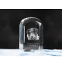 Romanian Mioritic Shepherd Dog, Ciobănesc Românesc Mioritic - crystal cube with a photo, photo of a dog in crystal, cubic paperweight from Art-Dog brand