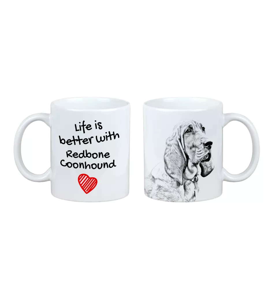 Redbone Coonhound - cup with a dog, cup with a photo, personalized gift from the Art-Dog brand