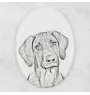 Chien de Rhodésie à crête dorsale, Rhodesian ridgeback - une plaque commémorative avec une photo de chien, une plaque funéraire avec une impression, une plaque ovale personnalisée de la marque Art-Dog