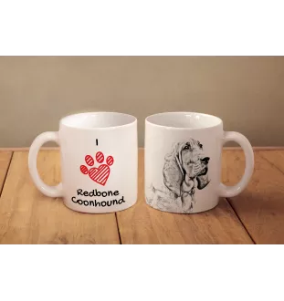 Redbone Coonhound - tasse avec chien, une tasse adorable avec une illustration, un cadeau avec votre photo de la marque Art-Dog