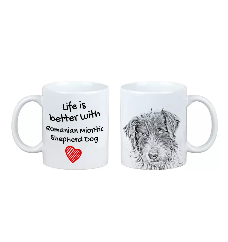 Romanian Mioritic Shepherd Dog, Ciobănesc Românesc Mioritic - cup with a dog, cup with a photo, personalized gift from the Art-Dog brand