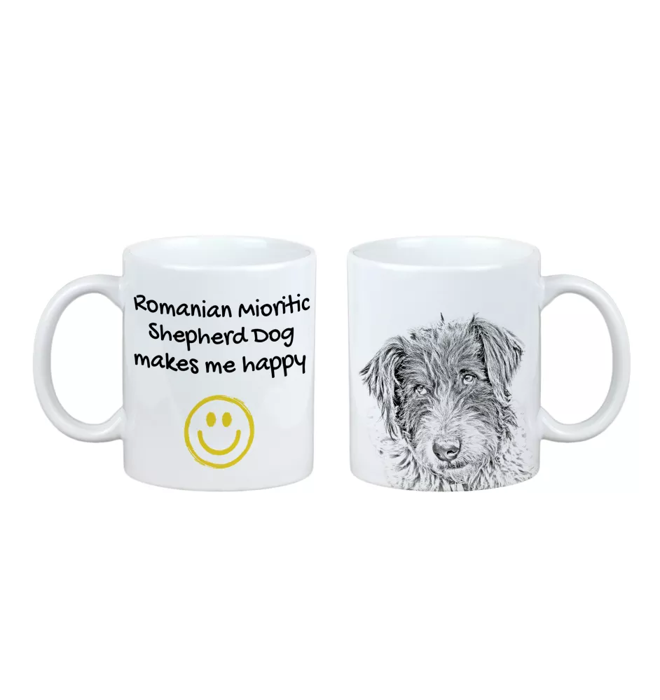 Romanian Mioritic Shepherd Dog, Ciobănesc Românesc Mioritic - cup with a dog, cheerful cup for a dog lover, personalized gift from the Art-Dog brand