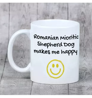 Romanian Mioritic Shepherd Dog, Ciobănesc Românesc Mioritic - cup with a dog, cheerful cup for a dog lover, personalized gift from the Art-Dog brand