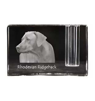 Rhodesian Ridgeback - Stifthalter, Kristallorganizer mit Hundefoto, einzigartige Schreibtischdekoration der Marke Art-Dog