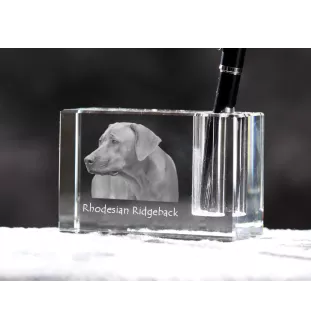 Rhodesian Ridgeback - Stifthalter, Kristallorganizer mit Hundefoto, einzigartige Schreibtischdekoration der Marke Art-Dog