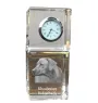 Chien de Rhodésie à crête dorsale, Rhodesian ridgeback - montre en cristal avec photo, photo de chien dans un cristal, horloge de bureau personnalisée de la marque Art-Dog