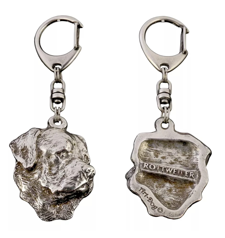 Rottweiler, Bouvier allemand I - Porte-clés argenté avec chien, décoration de sac à main, pendentif de sac à dos par la marque Art-Dog